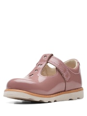 Clarks Pink Standard Fit (F) Patent Crown Teen Shoes - Image 4 of 6