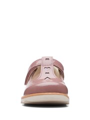 Clarks Pink Standard Fit (F) Patent Crown Teen Shoes - Image 5 of 6