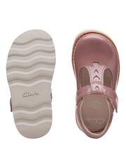 Clarks Pink Standard Fit (F) Patent Crown Teen Shoes - Image 6 of 6