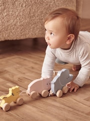 MORI Sustainable Wooden Animal Pull Along Toy - Image 1 of 7