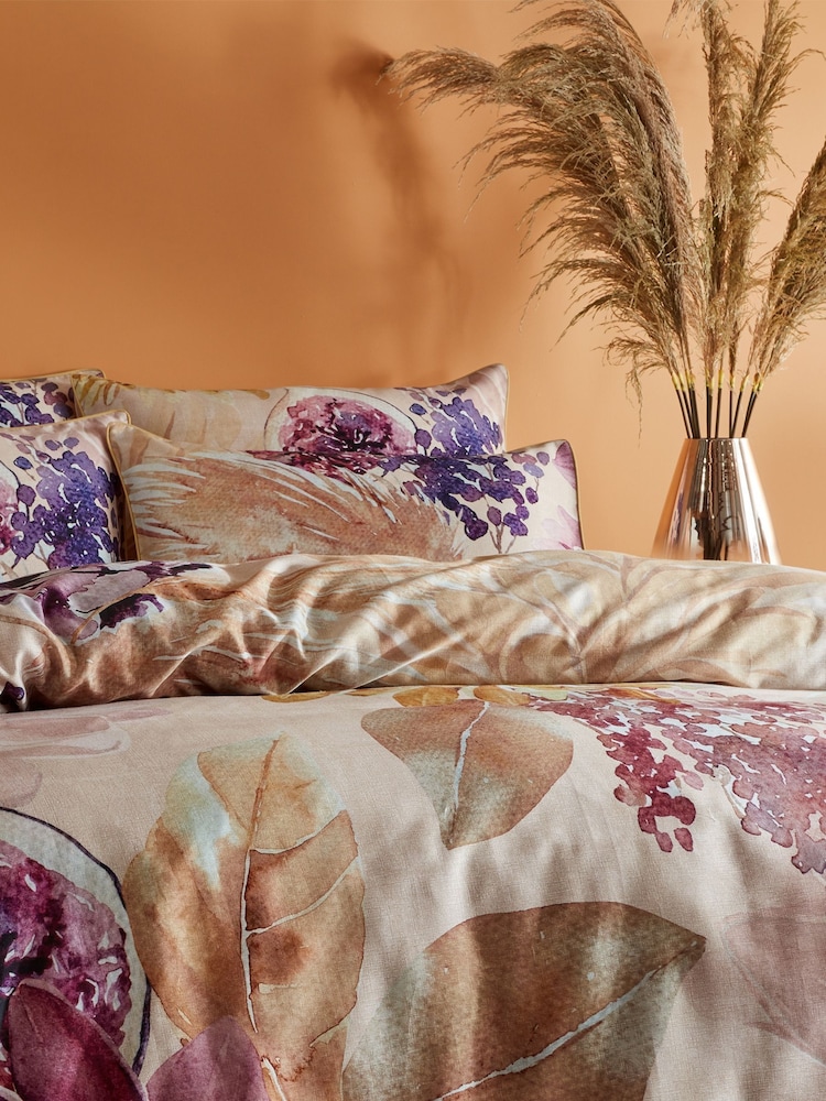 Riva Paoletti Pink Saffa Floral Reversible 100% Cotton Duvet Cover and Pillowcase Set - Image 1 of 4