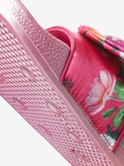 Розовый - Розовые атласные шлепанцы с бантом Baker by Ted Baker - Изображение 4 из 4