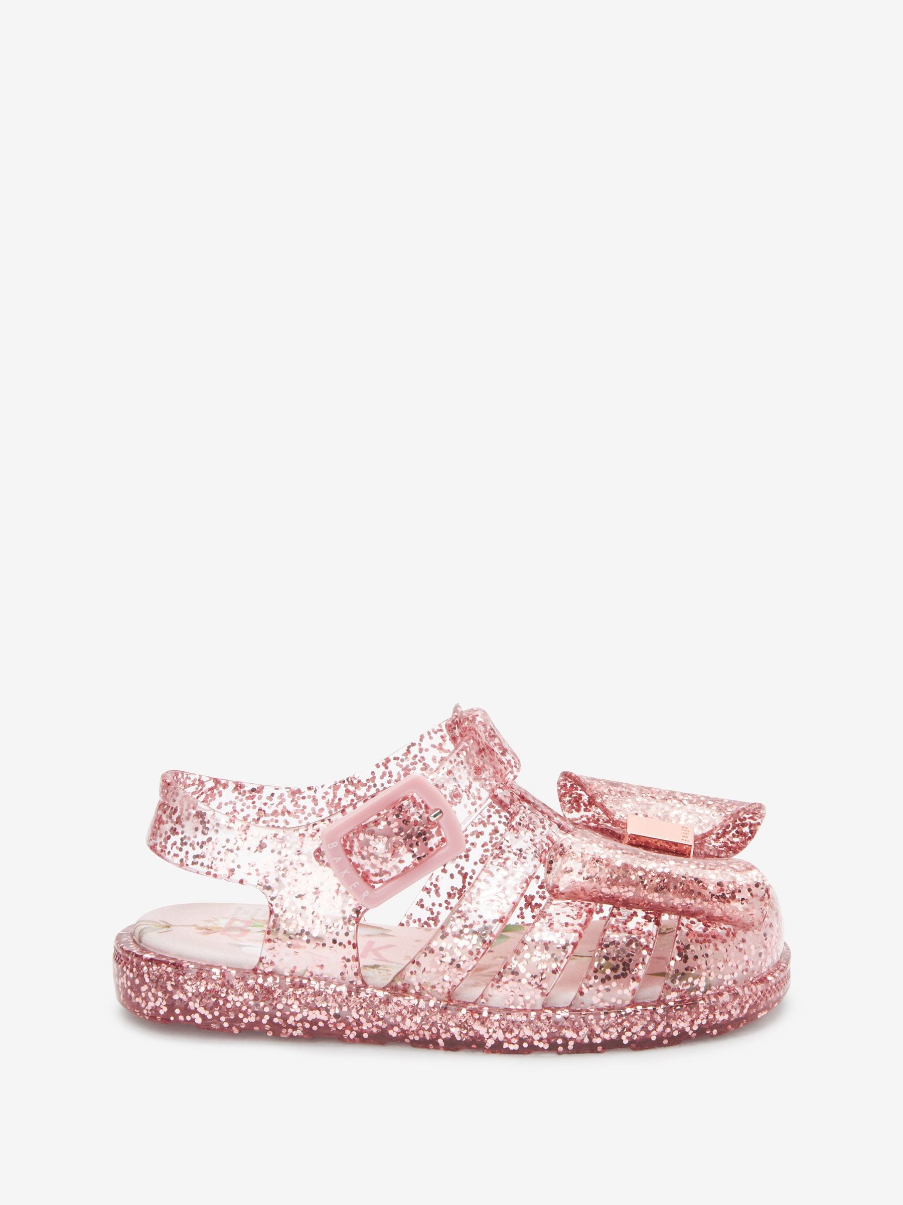 Pink glitter jelly slides clearance