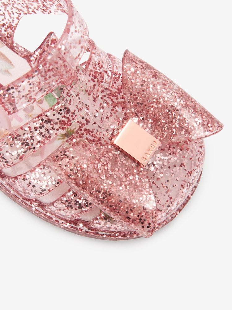 Baker by Ted Baker Pink Glitter Jelly Shoes - Image 4 of 5