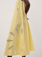 Monsoon Yellow Sunny Sleeveless Scallop Midi Dress - Image 2 of 4
