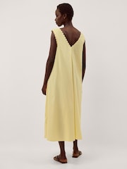 Monsoon Yellow Sunny Sleeveless Scallop Midi Dress - Image 3 of 4