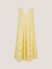 Monsoon Yellow Sunny Sleeveless Scallop Midi Dress - Image 4 of 4