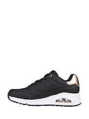 Skechers Black Dark Black Golden Womens Standard Fit Uno Trainers - Image 4 of 7