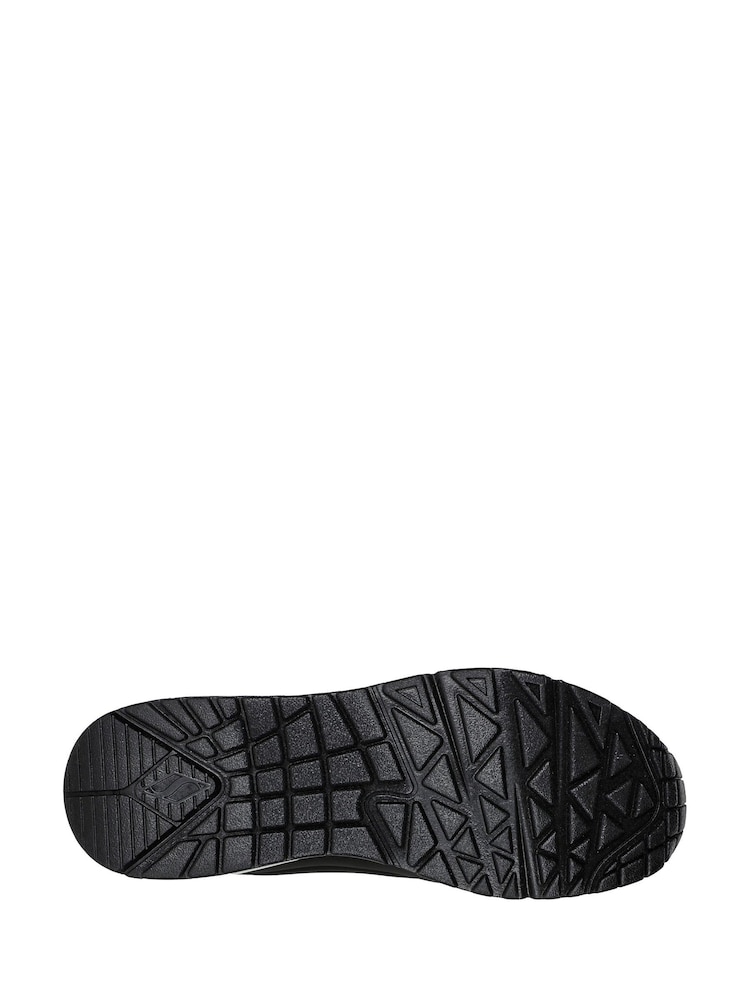 Skechers Black Dark Black Golden Womens Standard Fit Uno Trainers - Image 7 of 7