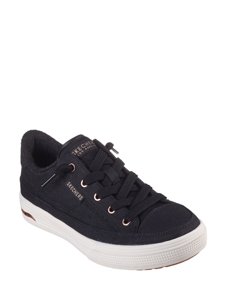 Skechers Black Canvas Arch Fit Arcade Womens Trainers - Image 5 of 7