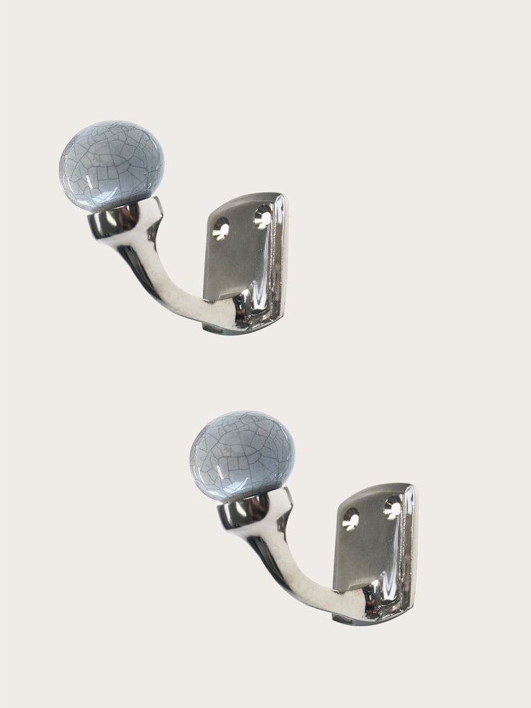 Laura Ashley Set of 2 Dove Grey Bertie Hooks - Image 2 of 4
