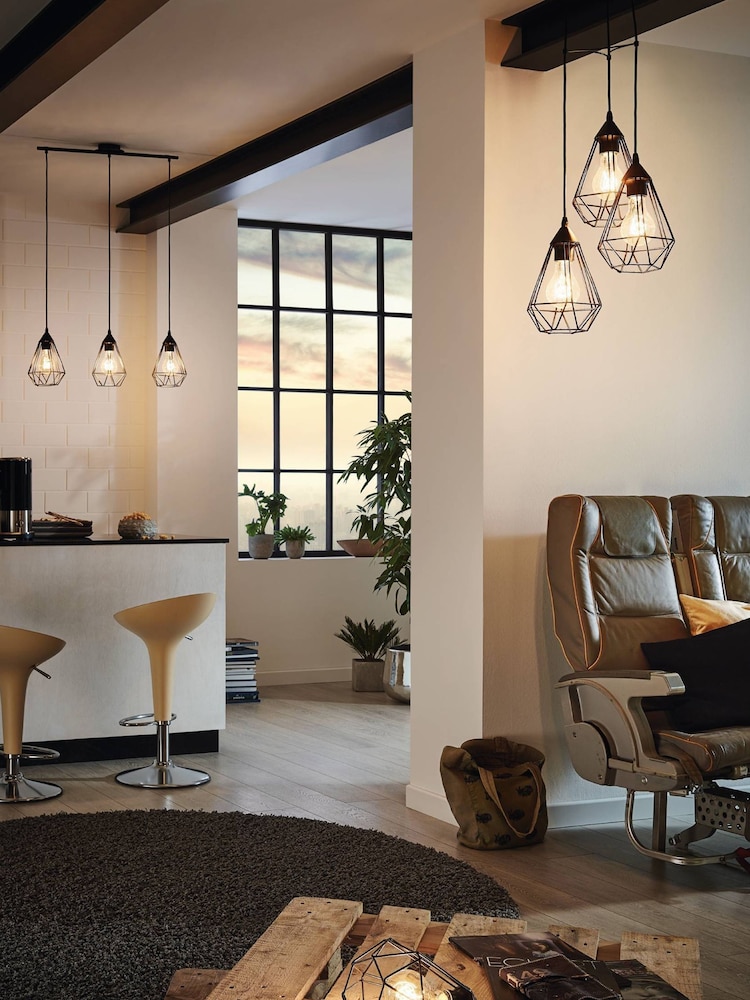 Eglo Black Tarbes Geometric Ceiling Light Pendant - Image 1 of 2