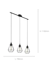 Eglo Black Tarbes Geometric Ceiling Light Pendant - Image 4 of 6