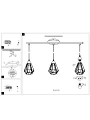 Eglo Black Tarbes Geometric Ceiling Light Pendant - Image 5 of 6