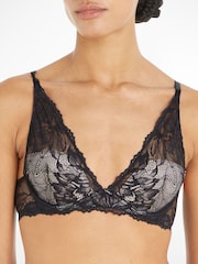 Calvin Klein Black Lace Trimmed Plunge Bra - Image 3 of 6