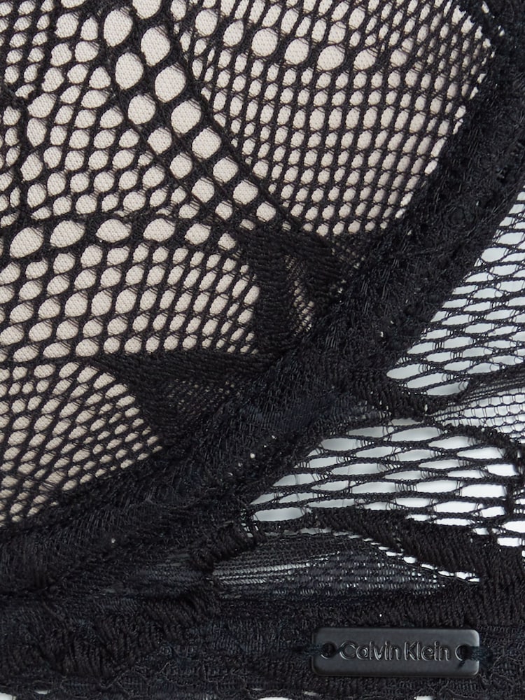 Calvin Klein Black Lace Trimmed Plunge Bra - Image 6 of 6