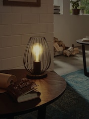 Eglo Black Newtown Caged Table Lamp - Image 4 of 10