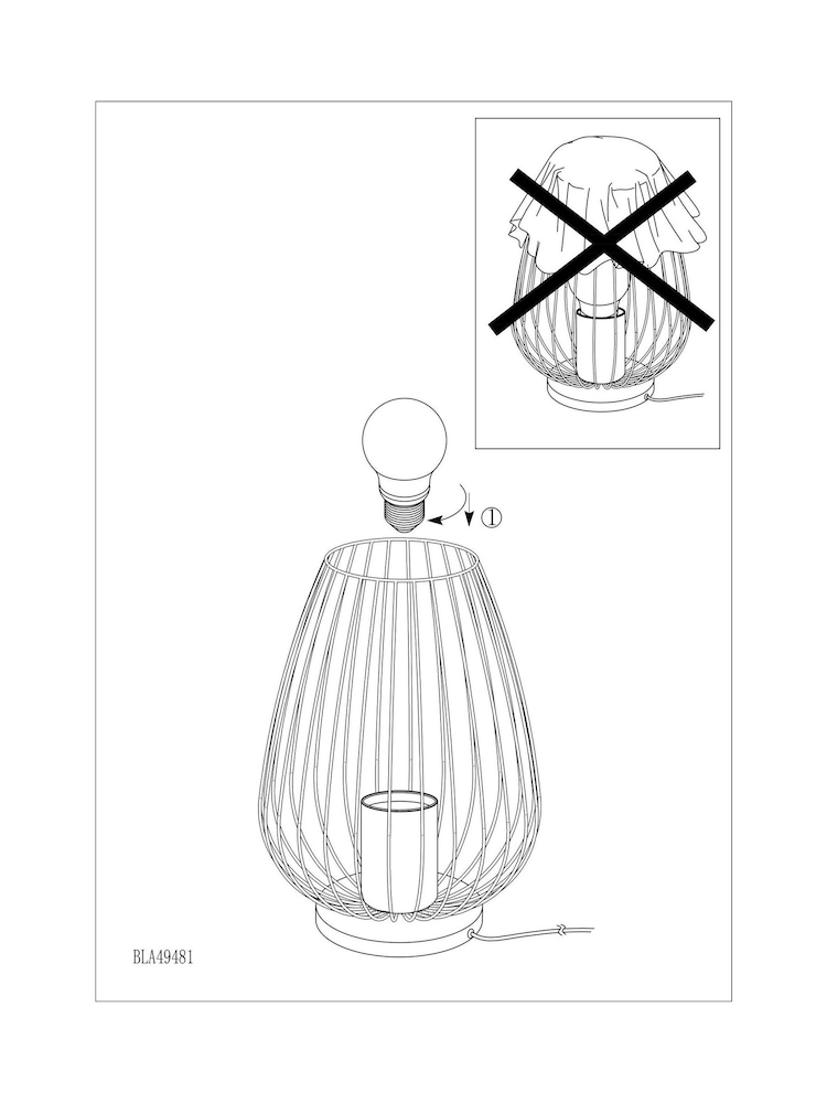 Eglo Black Newtown Caged Table Lamp - Image 5 of 5 Eglo Black Newtown Caged Table Lamp - Image 5 of 5