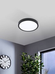 Eglo Black Fueva Smart Bathroom Ceiling Light - Image 1 of 7
