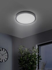 Eglo Black Fueva Smart Bathroom Ceiling Light - Image 2 of 7