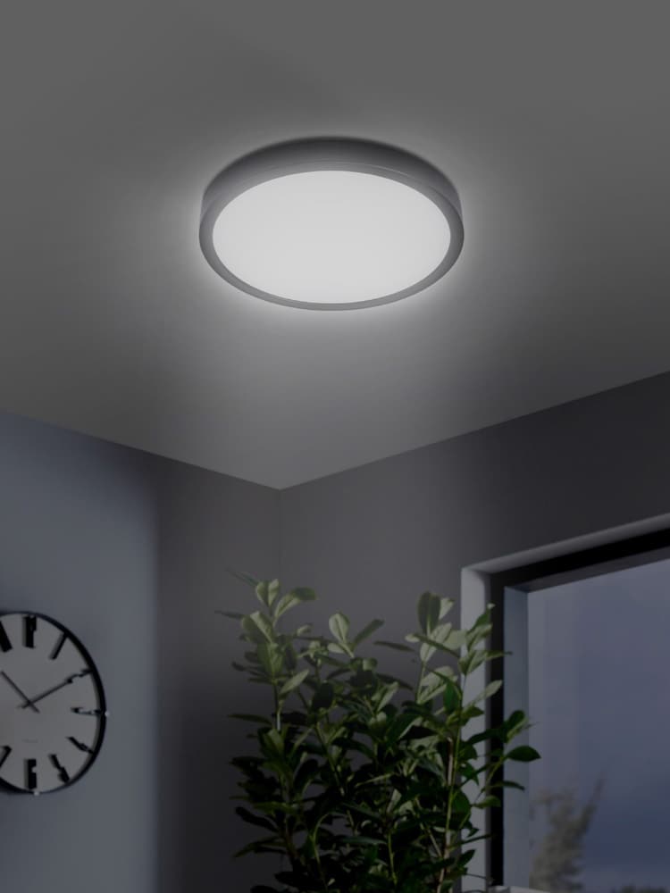 Eglo Black Fueva Smart Bathroom Ceiling Light - Image 2 of 7