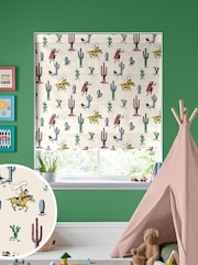 Cath Kidston Cream Kids Cowboy Made To Measure Roman 100% Cotton Blind - Image 1 of 6