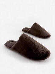 Brown Faux Fur Mule Slippers - Image 1 of 6