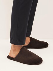 Brown Faux Fur Mule Slippers - Image 2 of 6