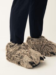 Grey Monster Feet Slippers - Image 1 of 6