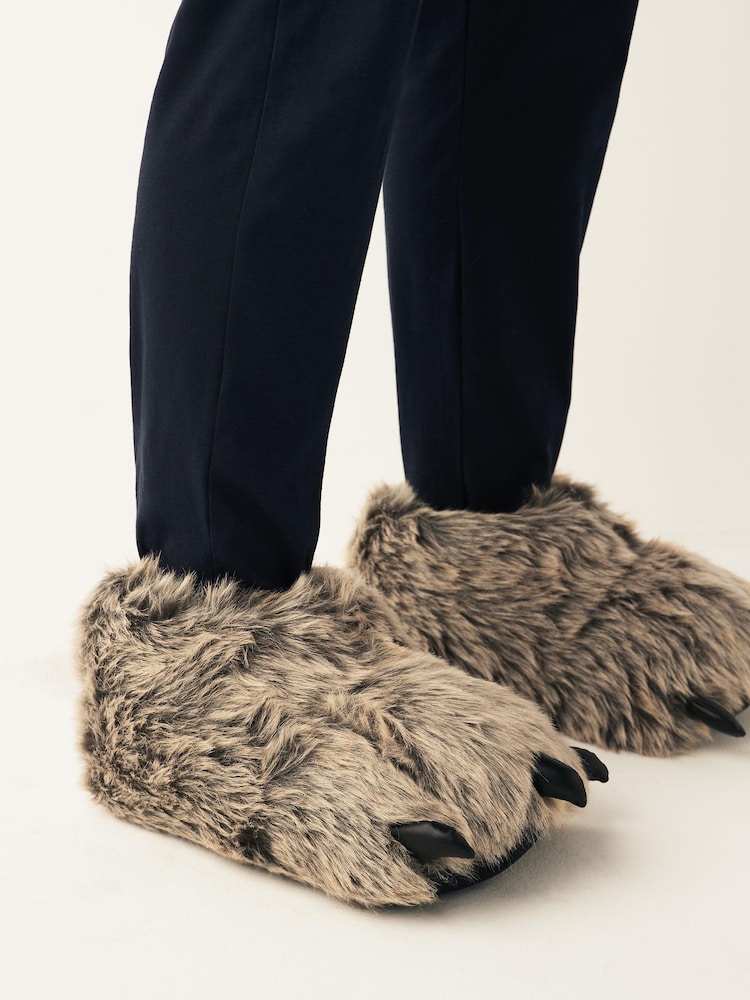 Grey Monster Feet Slippers - Image 1 of 6