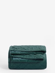 Teal Green Hamilton Velvet Quilted Bedspread - Image 3 of 3