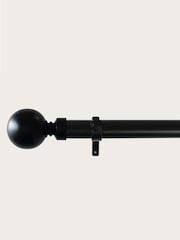 Laura Ashley Black 28mm Eyelet Pole Kit with Ball Finial Curtain Pole - Image 2 of 3