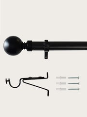 Laura Ashley Black 28mm Eyelet Pole Kit with Ball Finial Curtain Pole - Image 3 of 3