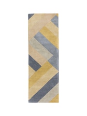 Asiatic Rugs Grey/Ochre Yellow Reef Big Zig Wool Tufted Runner Rug - Image 1 of 3