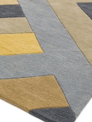 Asiatic Rugs Grey/Ochre Yellow Reef Big Zig Wool Tufted Runner Rug - Image 2 of 3