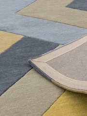 Asiatic Rugs Grey/Ochre Yellow Reef Big Zig Wool Tufted Runner Rug - Image 3 of 3