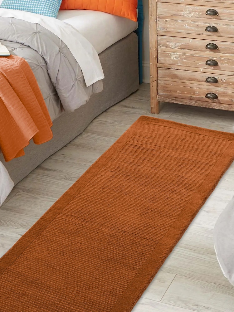 Asiatic Rugs Terracotta Orange York Wool Runner Rug - Image 1 of 4