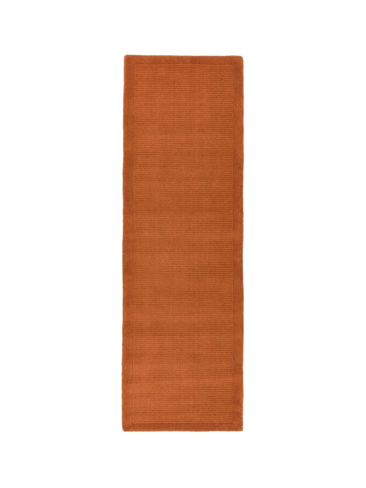 Asiatic Rugs Terracotta Orange York Wool Runner Rug - Image 2 of 4