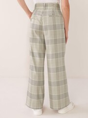 Cream Check Wide Leg Trousers - Image 3 of 5
