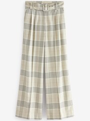 Cream Check Wide Leg Trousers - Image 5 of 5