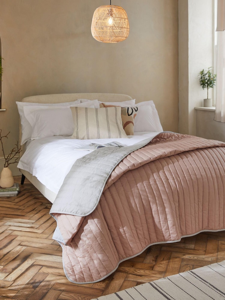 Natural Reversible Cotton Rich Bedspread - Image 1 of 3