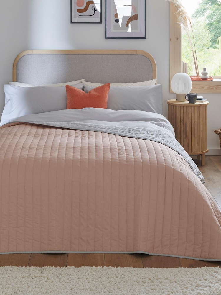 Natural Reversible Cotton Rich Bedspread - Image 2 of 3