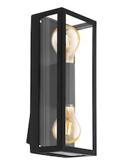 Eglo Black Alamonte 1 Caged Industrial Outdoor Wall Light - Image 2 of 3