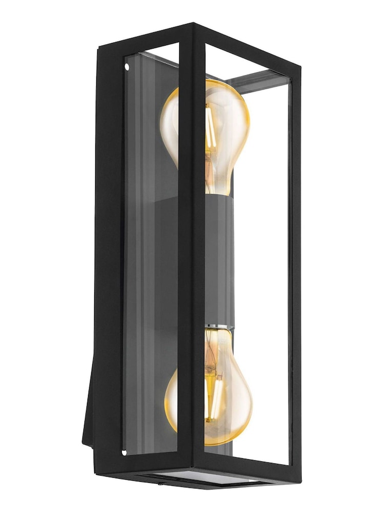 Eglo Black Alamonte 1 Caged Industrial Outdoor Wall Light - Image 2 of 3