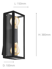 Eglo Black Alamonte 1 Caged Industrial Outdoor Wall Light - Image 3 of 3