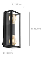 Eglo Black Alamonte 1 Caged Industrial Outdoor Wall Light - Image 4 of 5