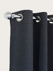 Laura Ashley Chrome 28mm Eyelet Pole Kit with Ball Finial Curtain Pole - Image 1 of 3