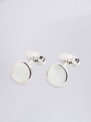 MOSS Silver Tone Mother of Pearl Cufflinks - Image 1 of 2
