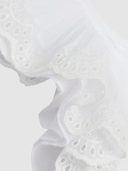 Reiss White Charlotte Jr Lace Shoulder Jersey Mini Dress - Image 6 of 6