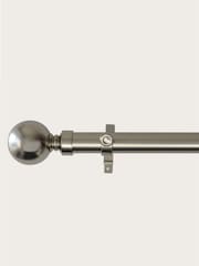 Laura Ashley Matt Nickel 28mm Eyelet Pole Kit with Ball Finial Curtain Pole - Image 2 of 3